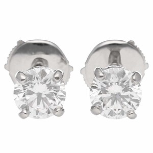 BVLGARI BVLGARY diamond (0.77ct E-VS2/0.78ct E-VS2) Rome a molding earrings 750 K18 WG white gold studs earrings 