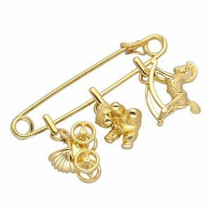 Cartier Cartier Gold очарование брошь коляска Bear locking шланг 750 K18 YG желтое золото 