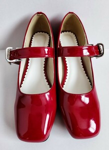  new goods Dear My Love Rosetia my la blow zbiju- buckle reti pumps strap shoes 24.5cm red dark red wine red 