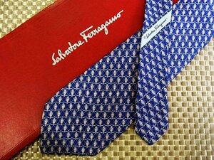 ♪31849D♪状態並品【魚 フィッシュ リング 柄】フェラガモ【Ferragamo】ネクタイ