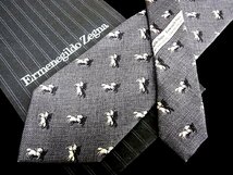 ♪今週の特売980円～♪1972♪良品【ZEGNA】ゼニア【馬 ウマ 動物 柄】ネクタイ♪_画像1