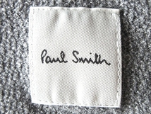 美品 Paul Smith ポールスミス マルチストライプタブ ロゴワッペン コットン ニットポロシャツ M グレー ネコポス対応_画像7