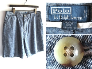 Polo by Ralph Lauren ポロ ラルフローレン PROSPECT SHORT コットン シャンブレー ショートパンツ ショーツ w35 インディゴ RN41381正規品