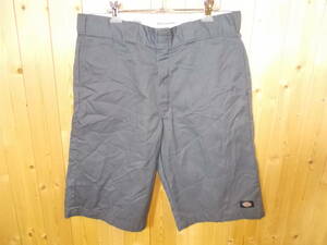 a1096◆Dickies Relaxed Fit チノショートパンツ◆グレー色 ウエスト実寸約86cm程 ディッキーズ ハーフパンツ アメリカ古着 USED 5G