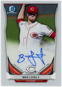 GUARDIANS右腕▲BEN LIVELY/2014 BOWMAN CHROME直書サインPROS!