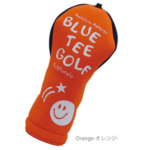 【定価2,750円】ブルーティーゴルフ ヘッドカバー (HC-034 オレンジ UT) ストレッチスマイル【BLUE TEE GOLF正規品】新品値札付き 2023新作