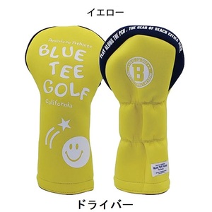 【定価2,750円】ブルーティーゴルフ ヘッドカバー (HC-034 イエロー DR) ストレッチスマイル【BLUE TEE GOLF正規品】新品値札付き 2023新作