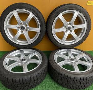 ☆冬用 225/45R18 91Q DUNLOP WINTER MAXX ☆FEID 【 18×7.5J +42 PCD: 114.3×5H ハブ径: 73mm 】☆クラウン、マークX、オティッセーなど