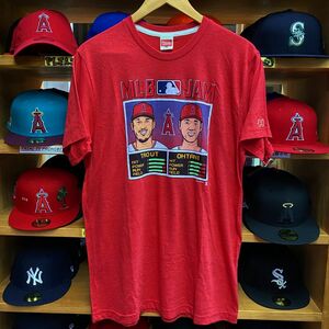 【L】 MLB公式 HOMAGE 大谷翔平 マイクトラウト JAM プレーヤートライブレンド Tシャツ LA ロサンゼルス Angels エンゼルス USA正規品