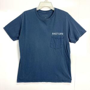 SALT LIFE ソルトライフ プリントTシャツ 胸ポケ ヤシの木ヴィンテージ