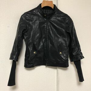  Adam et Rope Adam et Rope' ram leather rib arm hole single rider's jacket 38 leather jacket 