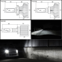 車検対応 881 LED ヘッドライト フォグランプ コンバージョン バルブ 6500K ZESチップ 12V/24V対応 カットライン入り H-99_画像8