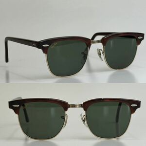 90s B&Lレイバン★クラブマスター W0366 モックトータス ゴールド★ビンテージ 廃盤品 USA ボシュロム/ray-ban アメカジ