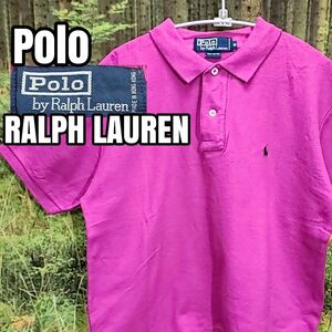 Polo ポロシャツ RALPHLAUREN パープル 刺繍 ポニーロゴ 紫 半袖 