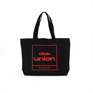 diskunion 四角ロゴ トートバッグ L (Black/Red) ディスクユニオン DISK UNION