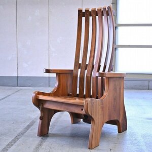  Japan craft walnut natural wood reclining chair arm chair natural taste deck chair outdoor GARDEN angle adjustment 