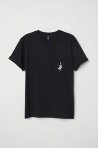 ☆H＆M/エイチアンドエム ワイルドデザイン 半袖Tシャツ/メンズ/S/黒☆新品