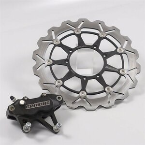 ♪CRF250X ME11/'04 BRAKING/ブレーキング フロントブレーキキャリパー 78mm &ディスクローター φ320mm SET 美品 (H0720A08)