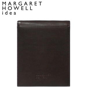 MHL マーガレットハウエル MARGARET HOWELL idea 二つ折り財布 牛革 ダークブラウン 濃茶 本物保証