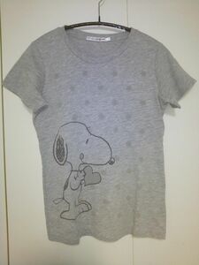 ■ユニクロ・コラボTシャツ SNOOPY■ Mサイズ、スヌーピー、グレー、美品！