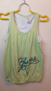 ★GUESS★Ladies Green Tops size XL(16）　 ゲス レディーストップス サイズXL(16）　USED IN JAPAN　　ライトグリーン