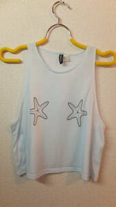 ★H&M★Ladies Tops Size M　エイチアンドエム レディーストップスサイズM USED IN JAPAN 水色