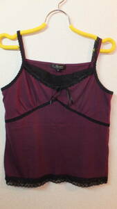★Ladies inner soft shirts★LUOCUE レディースインナーシャツサイズL　バスト86-94　 USED IN JAPAN　SIZE L　紫キャミソール