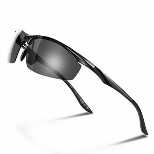  Glazata 偏光レンズ スポーツサングラス メンズ UV400 紫外線カット 超軽量 アルミニウム・マグネシウム合金 スポーツサングラス 