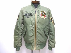 AVIREX U.S.AIR FORCE 75TH FSG MA-1 FLIGHT JACKET M size / アビレックスフライトジャケット レザーワッペン プリント カスタム メンズ