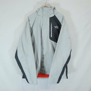 THE NORTH FACE ノースフェイス HYVENT ナイロンジャケット アウトドア キャンプ 防寒 ライトグレー ( メンズ XL ) 中古 古着 N3237