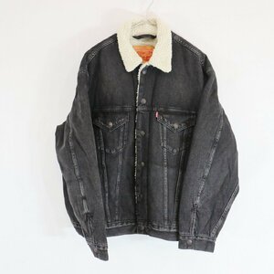 Levi's リーバイス デニムボアジャケット アメカジ 防寒 アウター ブラック ( メンズ L ) 中古 古着 N3865