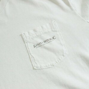【SALE】F□80年代 Banana Republic Travel Safari Clothing バナナリパブリック ポケットTシャツ 白 ホワイト(≒L) 中古 古着 k9056の画像3
