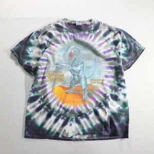 【SALE】F□90年代 The Rolling Stones Bridges To Babylon ワールドツアー プリント Tye Dye Tシャツ (XL) 中古 古着 k5751