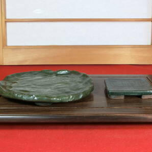 ◇小品盆栽・植木鉢 　二代平安東福寺　水野 勇　陶板　丸と正方２点セット