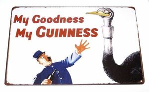 ブリキ看板　GUINNESS　ギネス　黒ビール　アメリカン雑貨　SA-2052