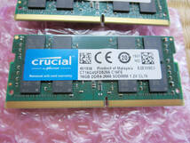 Crucial 32GB (16GB x 2) DDR4 PC4-21300 2666MHz SO-DIMM　中古動作品_画像2