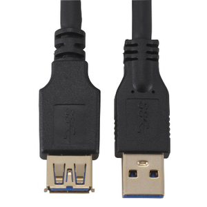 USBケーブル USB3.0延長ケーブル TypeA/TypeAメス 1.5m 黒｜PC-N2057 05-2057 オーム電機