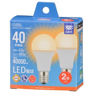 【2個】 LED電球 LDA4L-G-E17 AG62P （電球色） ×1セット