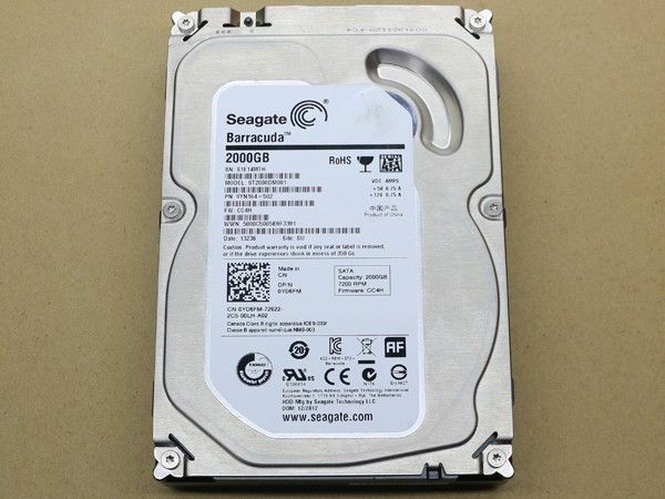 2TB　3.5インチHDD　正常判定　7541回　8802時間　Seagate　ST2000DM001　管012809