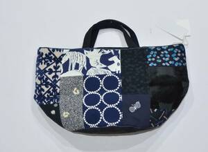  new goods mina perhonen mina perhonen basket bag patchwork basket tote bag dark mix Y-320145