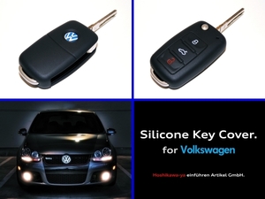 ★ 【定番】【送料120円～】 VW シリコン キーカバー ケース 【黒】 ★ up! ポロ ゴルフ ビートル トゥーラン シロッコ VW車に広く対応