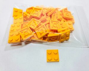 【新品未使用】レゴ　LEGO　プレート　2x2 ブライトライトオレンジ　50枚　２×２