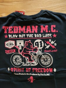 即決★エフ商会　TEDMAN デッドマン TDSS-550 半袖Tシャツ カスタム　バイク　ブラック　44