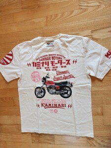 即決★エフ商会　KAMINARI カミナリ 雷　KMT-226 半袖Tシャツ　バイク　パブ　ホワイト　L
