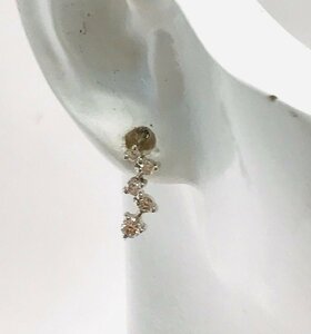 qoj.YQV12　K18WG　ホワイトゴールド　5Pダイヤピアス　ダイヤ0.12ct　