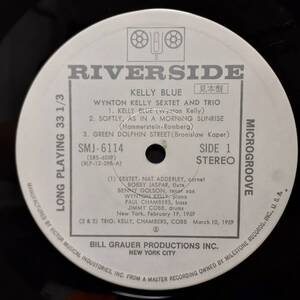 PROMO日本RIVERSIDE盤LP帯付き 見本盤 白ラベル Wynton Kelly /Kelly BLue 1959年作の75年プレス SMJ-6114 Paul Chambers Nat Adderley OBI