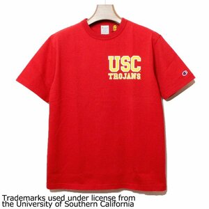 セール SALE 新品 Champion チャンピオン ティーテンイレブン T1011 Tシャツ カレッジプリント USC 南カリフォルニア大学 ロゴ ワード 赤 M