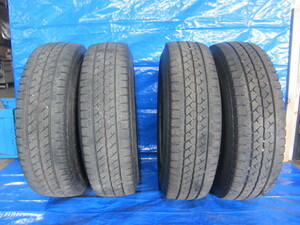 引き取り限定北海道 6穴 139.7 15x6j 195/80R15 107/105L LT BRIDGESTONE VL1 スタッドレス スチールホイール4本セット　①