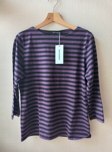 未使用 マリメッコ ボーダー カットソー パープル ブラック Ｔシャツ marimekko 