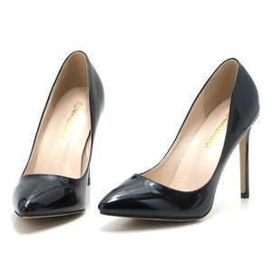  new goods large size pumps black 26.5cm 131355-43 enamel style high heel 